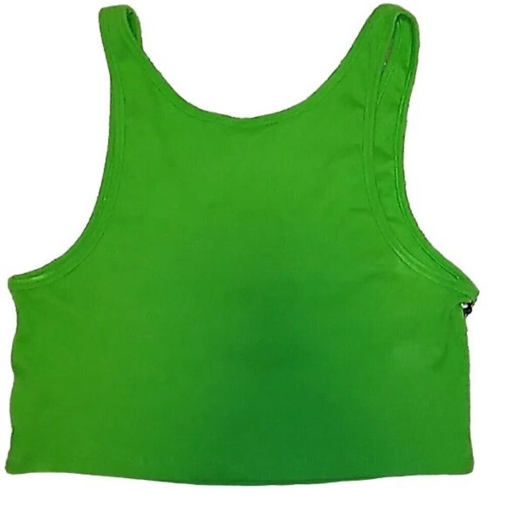 Aritzia TNA Green Ribbed Cropped Tank Top - Picture 2 of 4